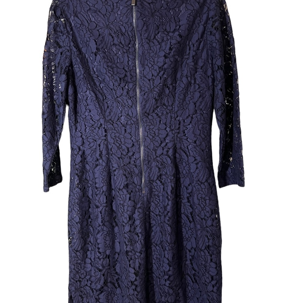 VINCE CAMUTO Navy Lace Sheath Dress Size 4 - Picture 4 of 9
